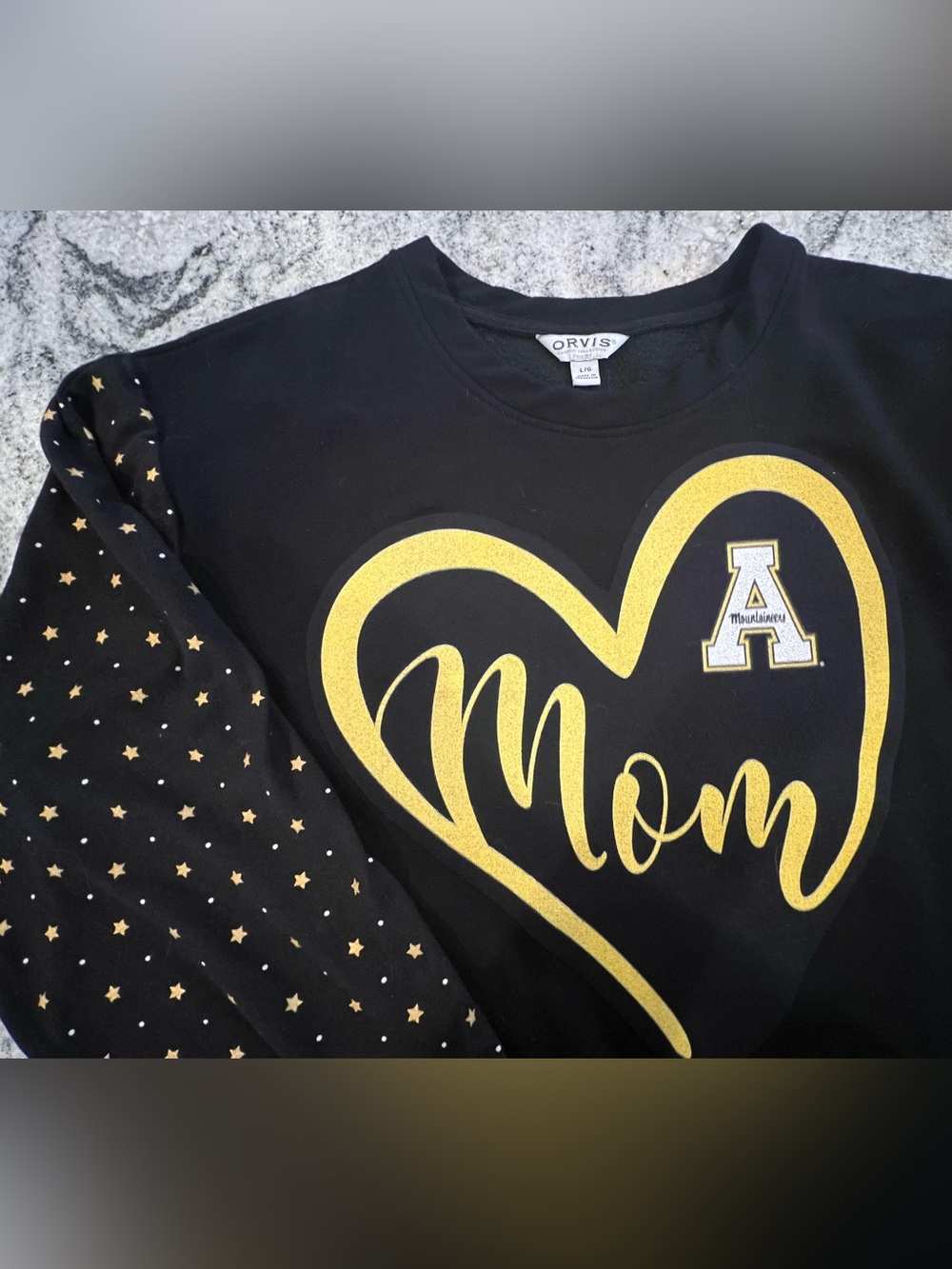Upcycled 🖤⭐️ Orvis “Appalachian Mom” Heart Graphic Long Sleeve Sweatshirt